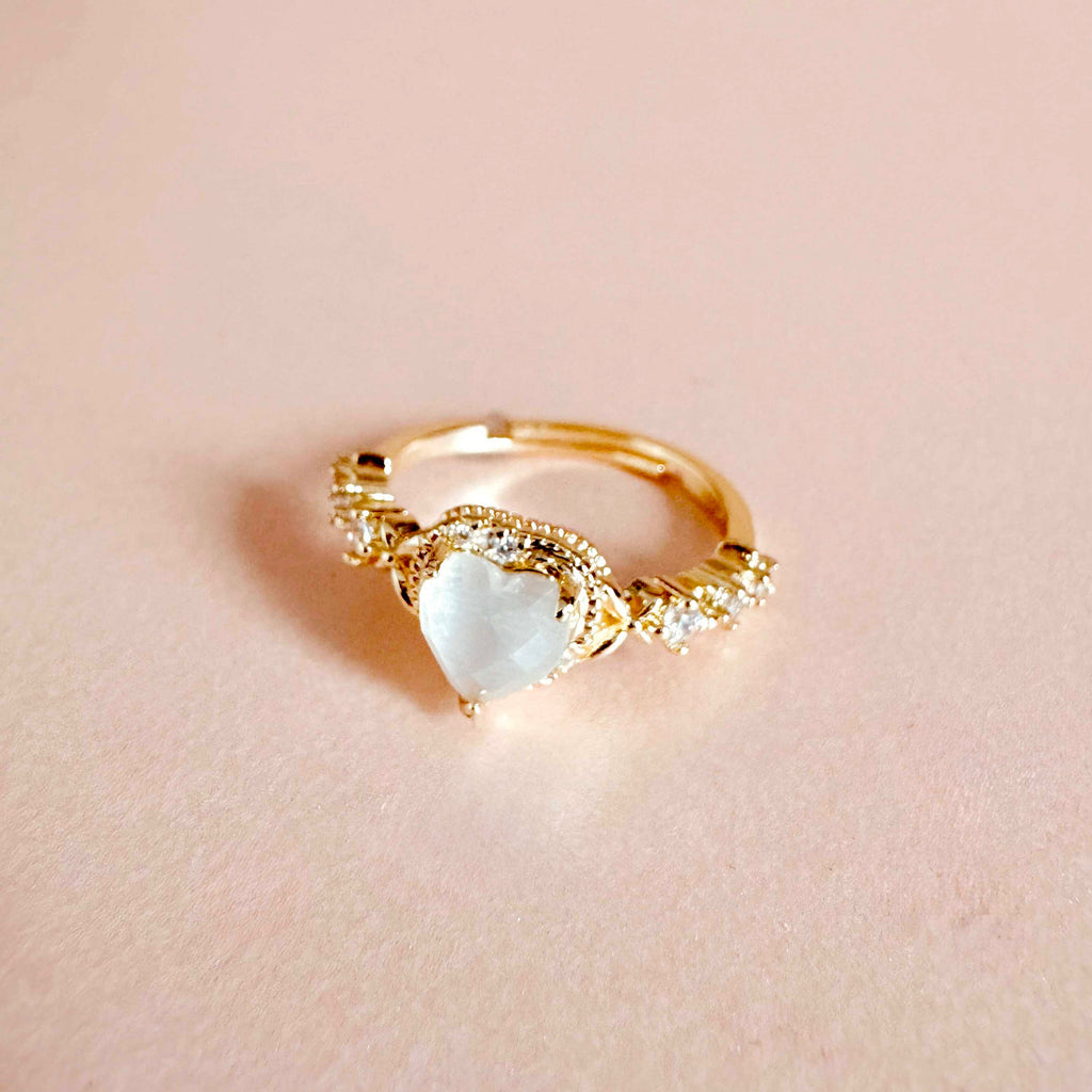 Valentina Vintage Inspired Adjustable Heart Ring LUXE TONES