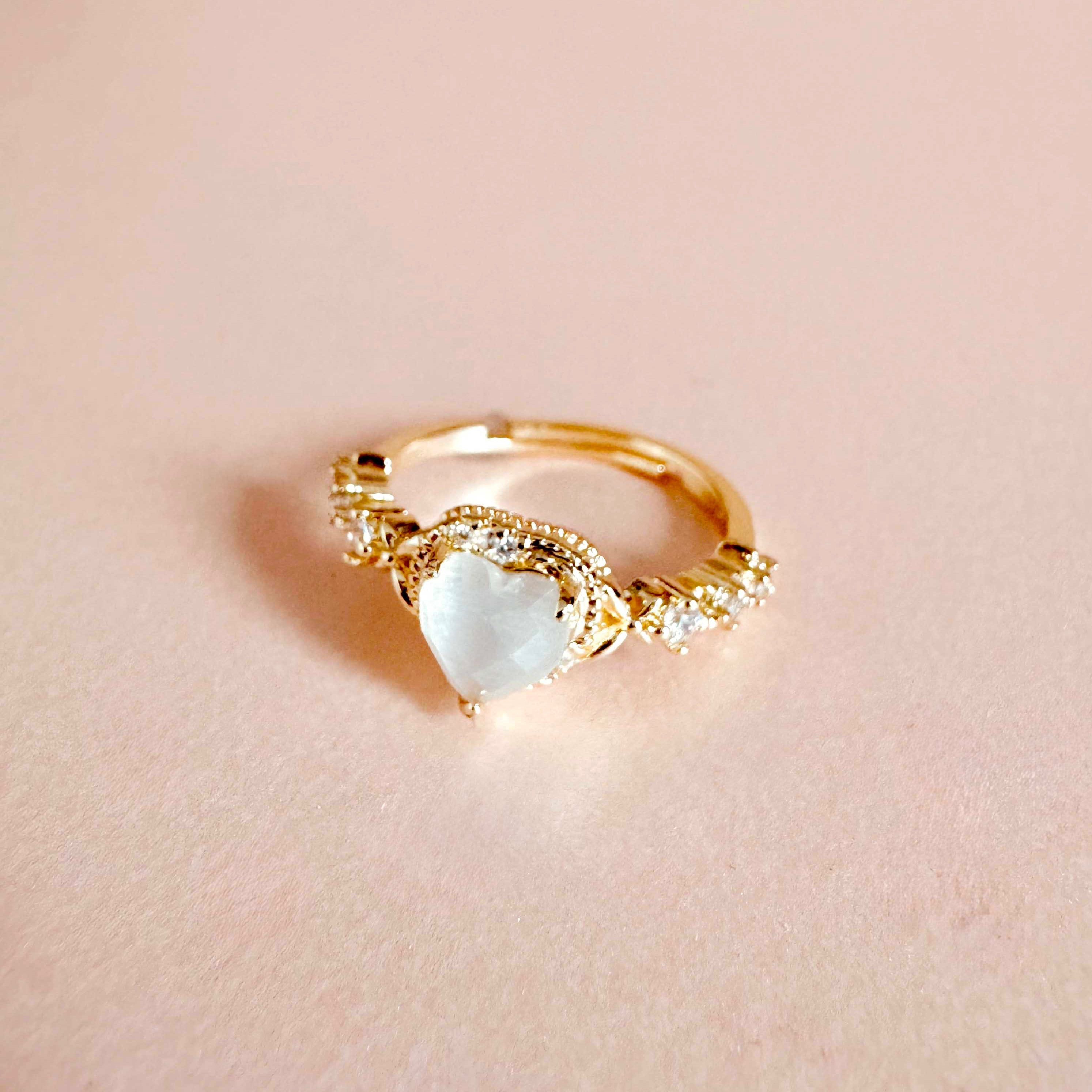 Valentina Vintage Inspired Adjustable Heart Ring LUXE TONES