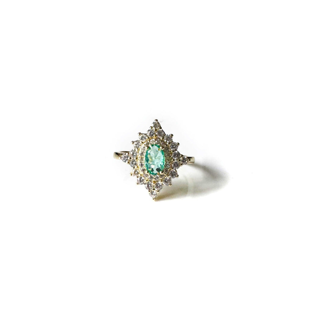 Florence Azure Stone Vintage Style Adjustable Ring LUXE TONES