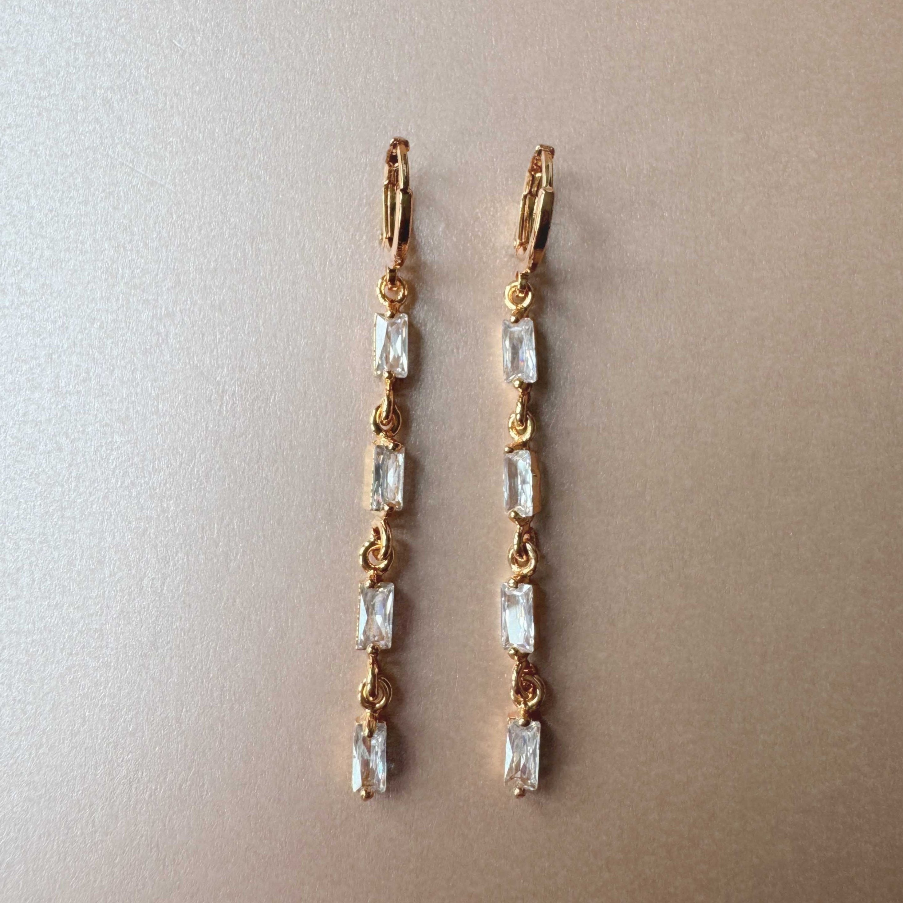 Gina Gold Crystal Drop Earrings LUXE TONES