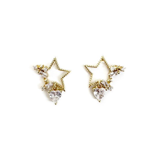 Stellina Hollow Jewelled Star Earrings LUXE TONES