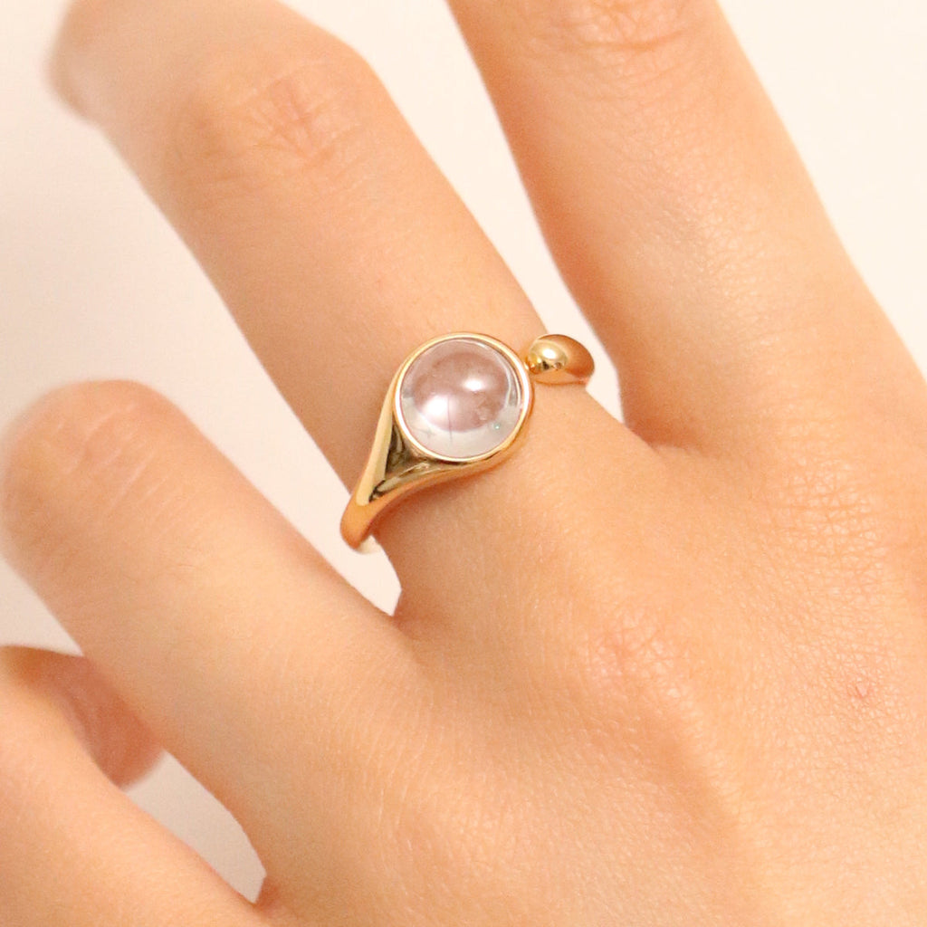 Clear Moonstone Ring Nabi London