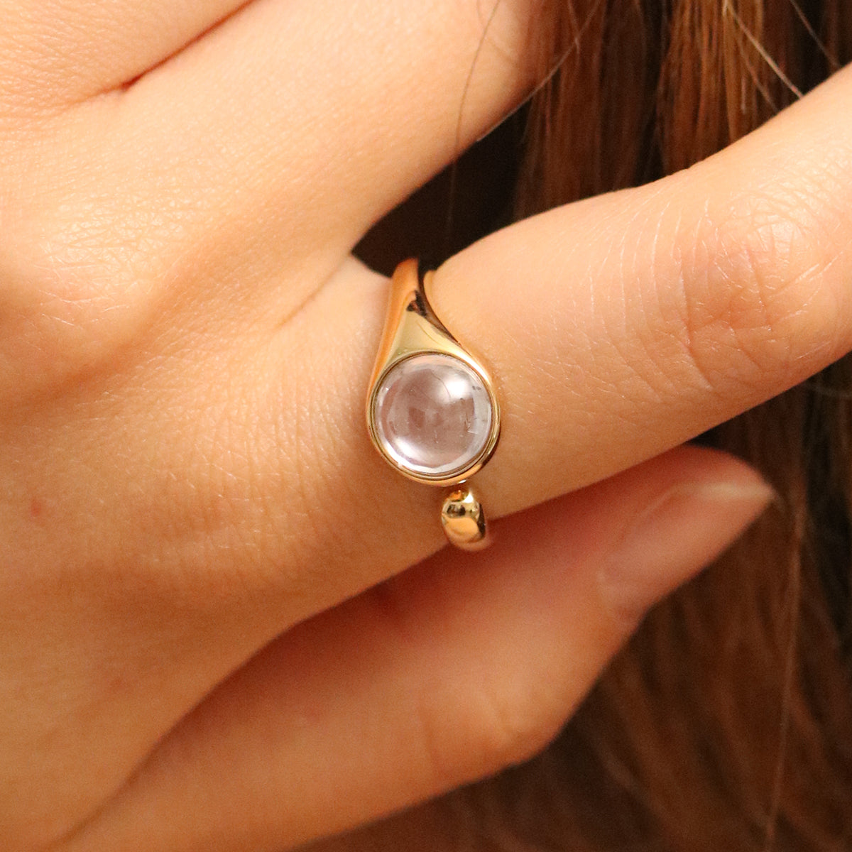 Clear Moonstone Ring Nabi London