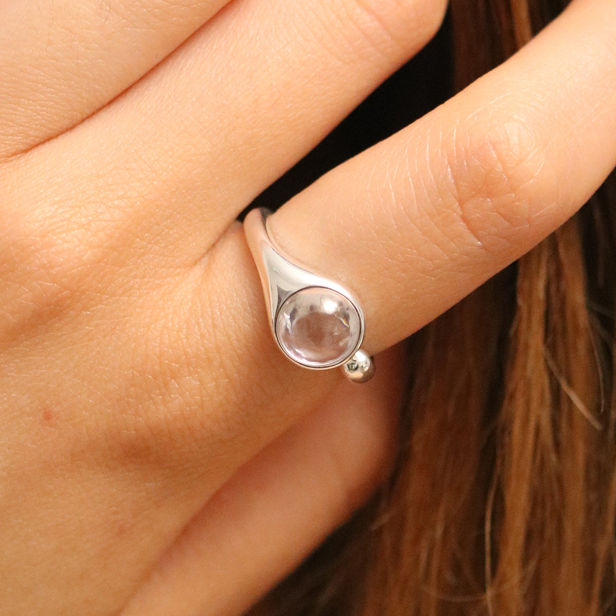 Clear Moonstone Ring Nabi London