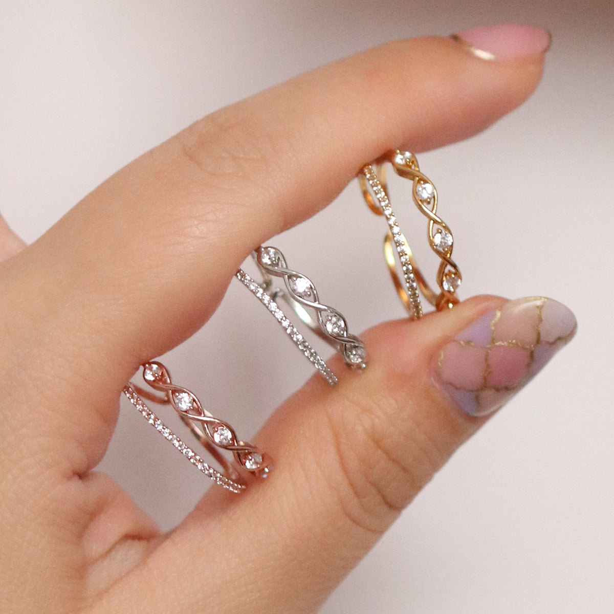 Five Cubic Layered Ring Nabi London