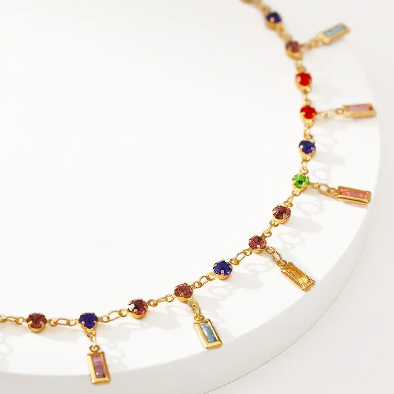 Issa Luxe 18k Gold Plated Jewelled Anklet LUXE TONES