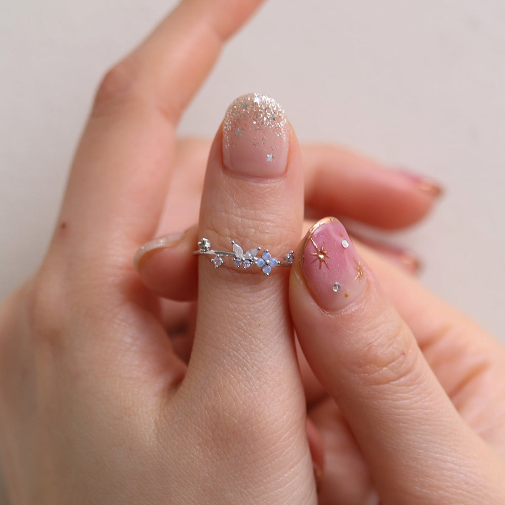 butterfly moonstone flower cubic ring Nabi London