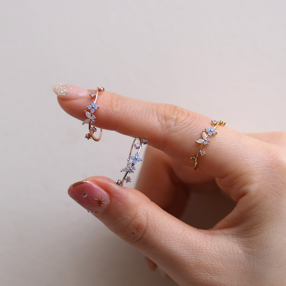 butterfly moonstone flower cubic ring Nabi London