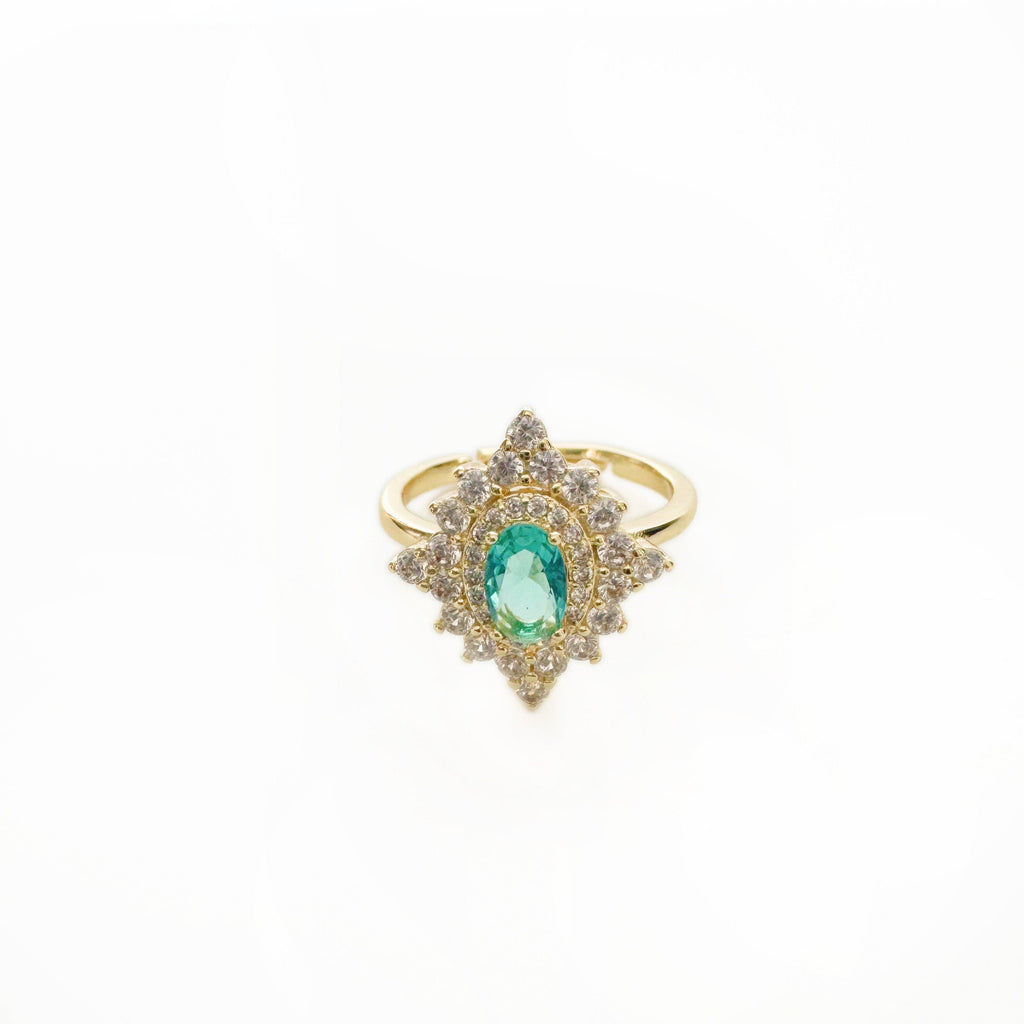 Florence Azure Stone Vintage Style Adjustable Ring LUXE TONES