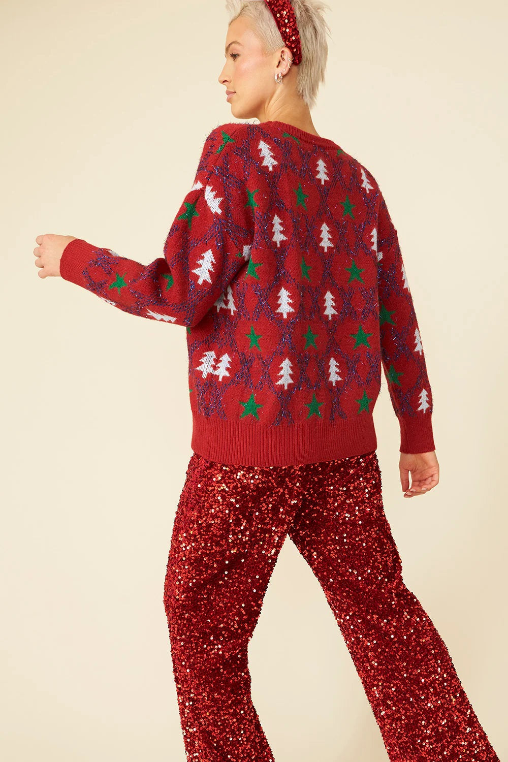 Red Cashmere and Banana Blend Christmas Jumper Buy Me Fur Ltd