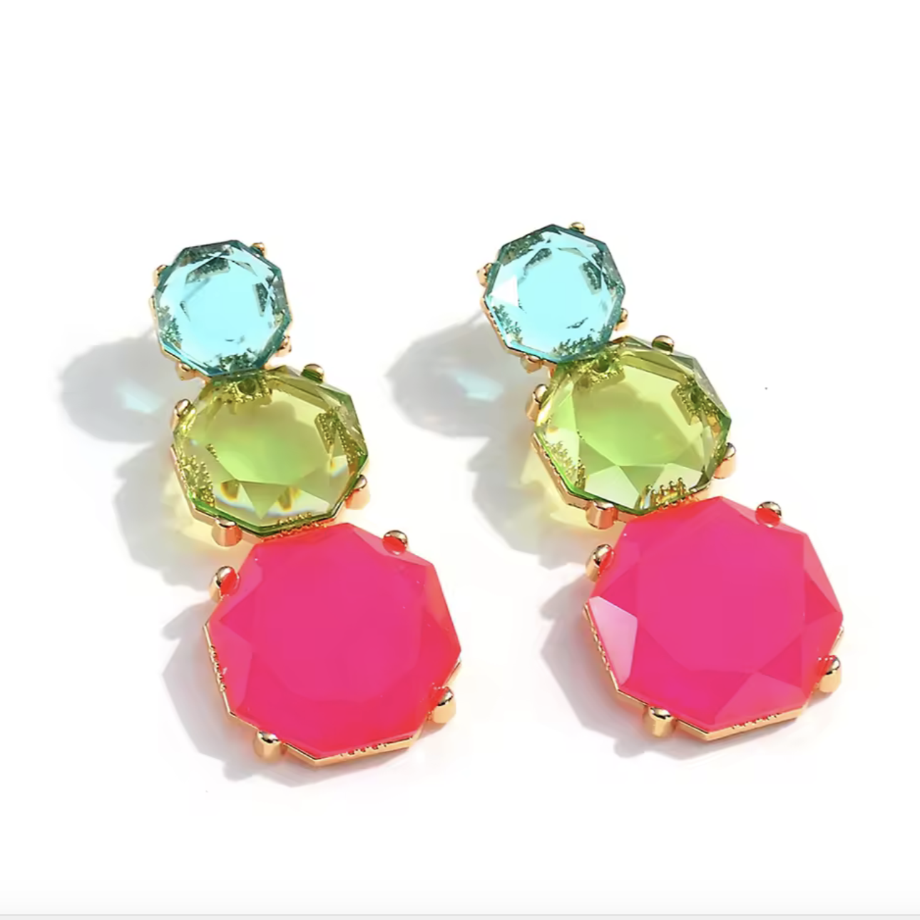 Nola Large Bold Colour Pop Statement Dangle Earrings LUXE TONES