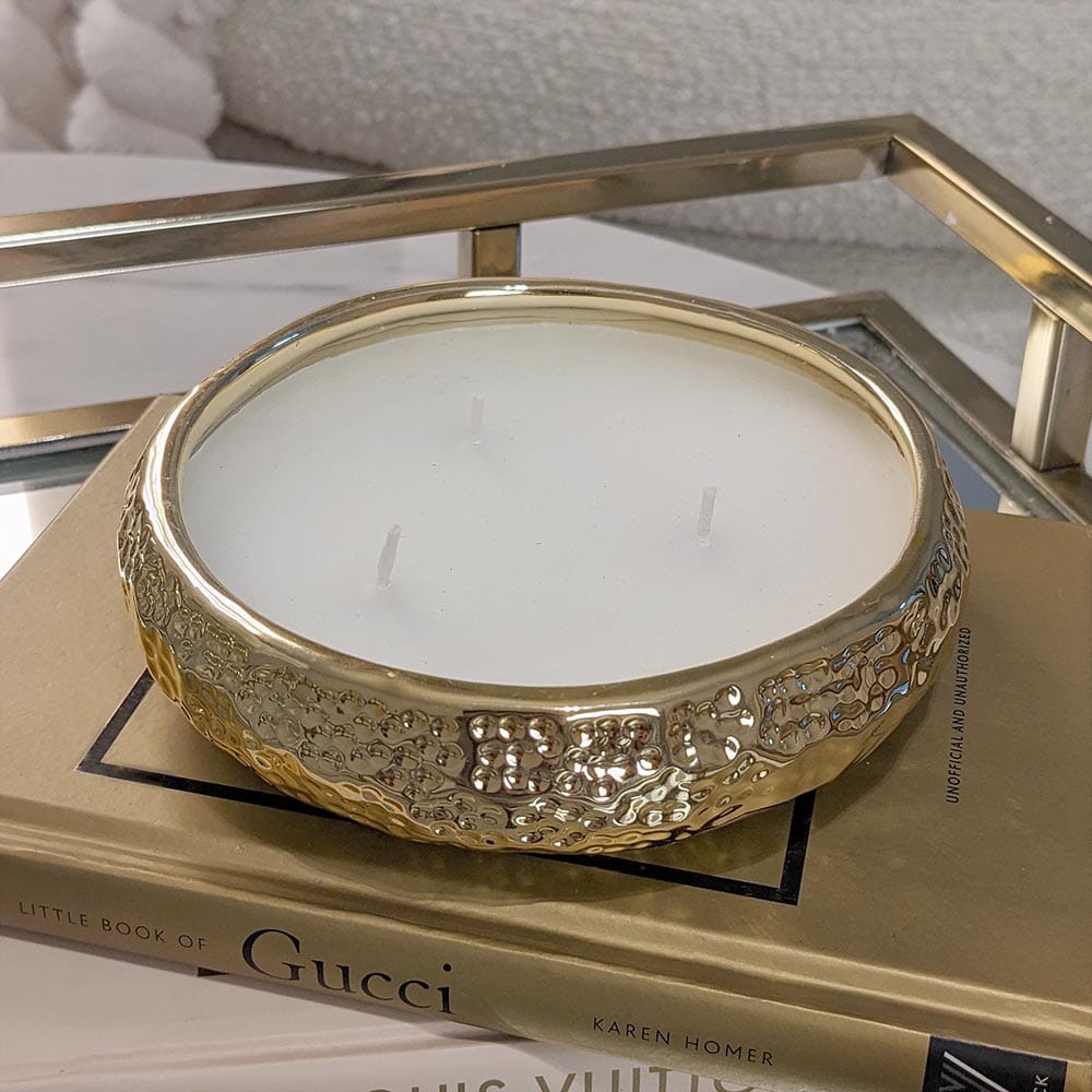 Aeolian 3 Wick Gold Scented Candle - Rosey's Creations