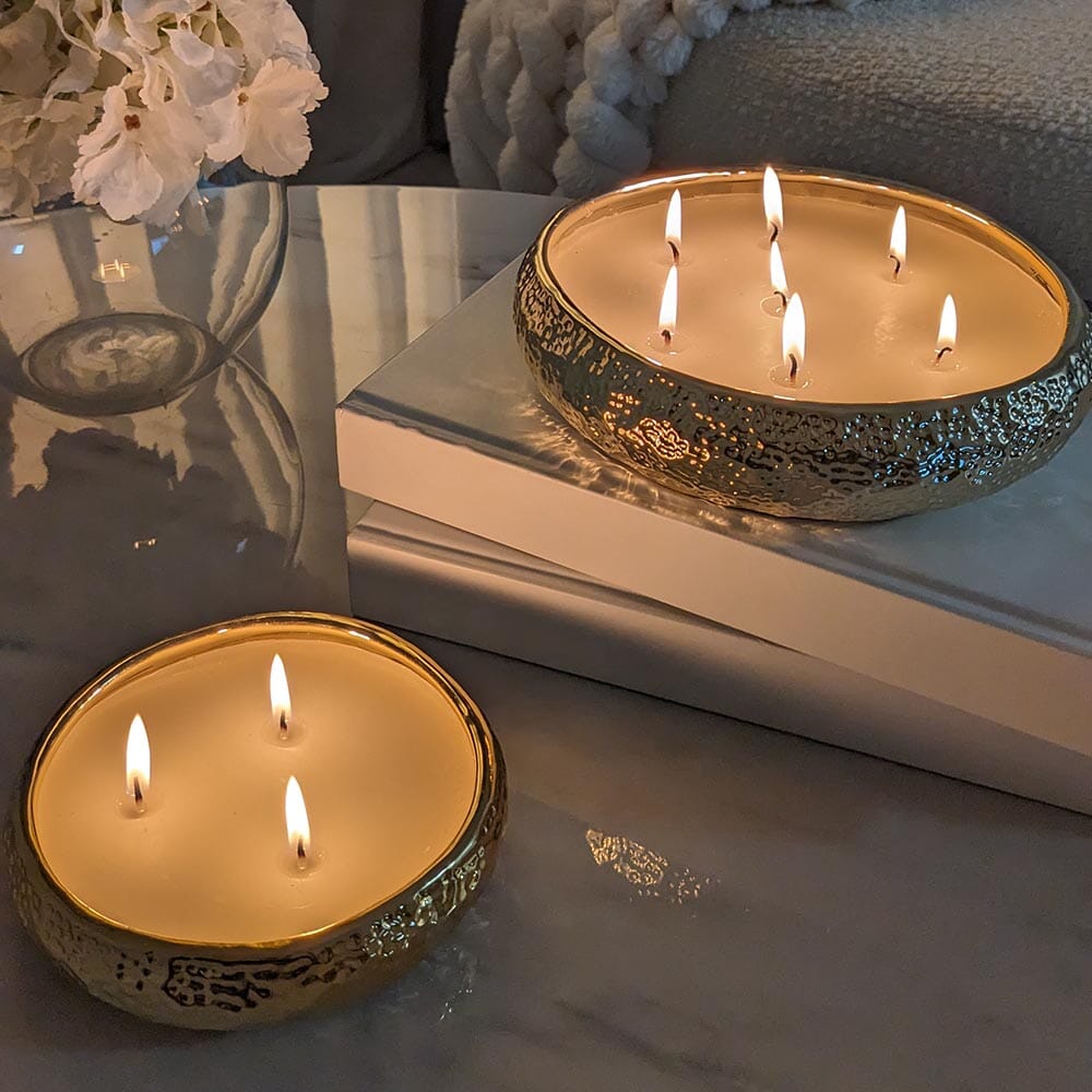 Aeolian 3 Wick Gold Scented Candle - Rosey's Creations