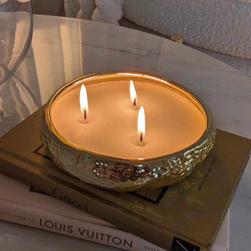 Aeolian 3 Wick Gold Scented Candle - Rosey's Creations