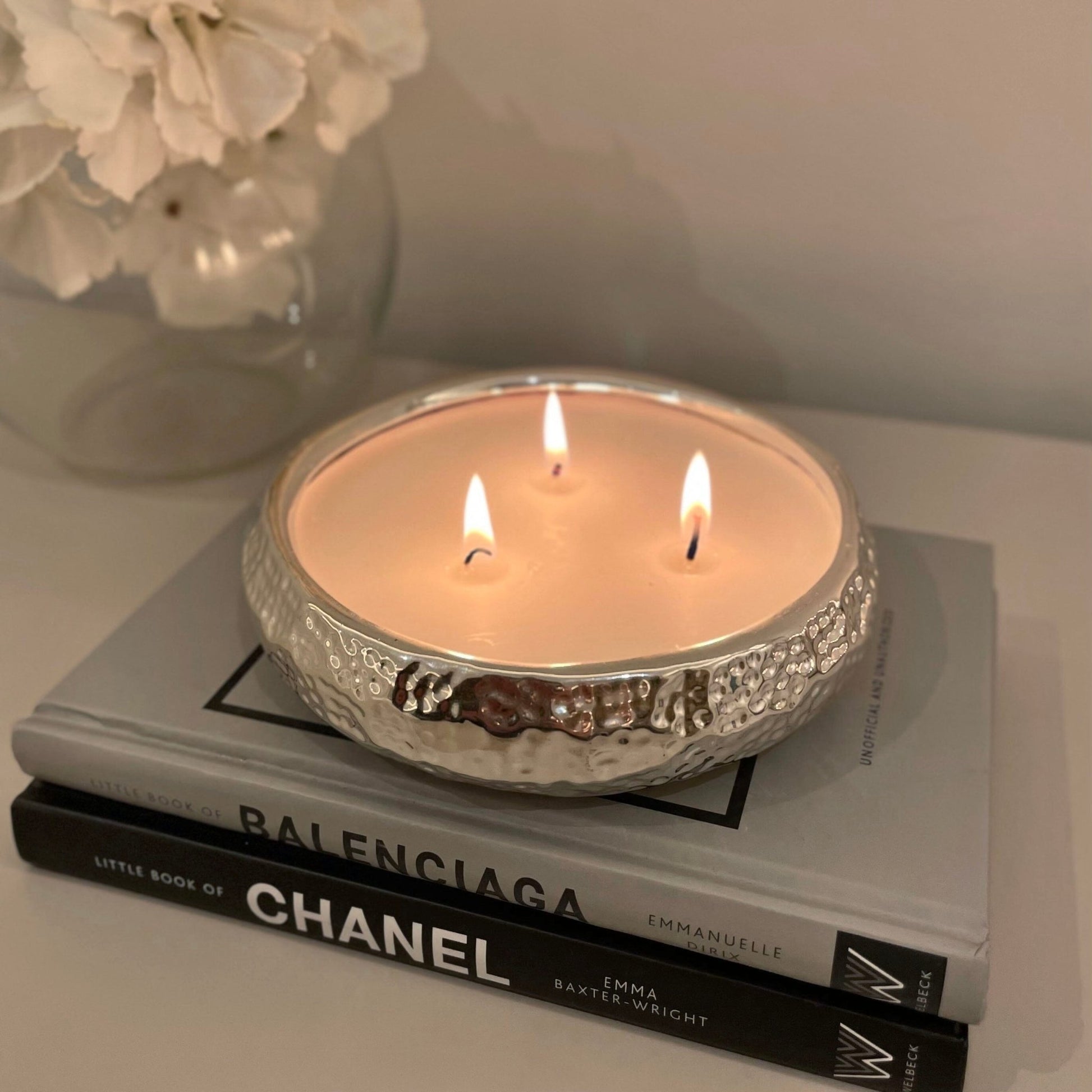 Aeolian 3 Wick Silver Scented Candle - Rosey's Creations