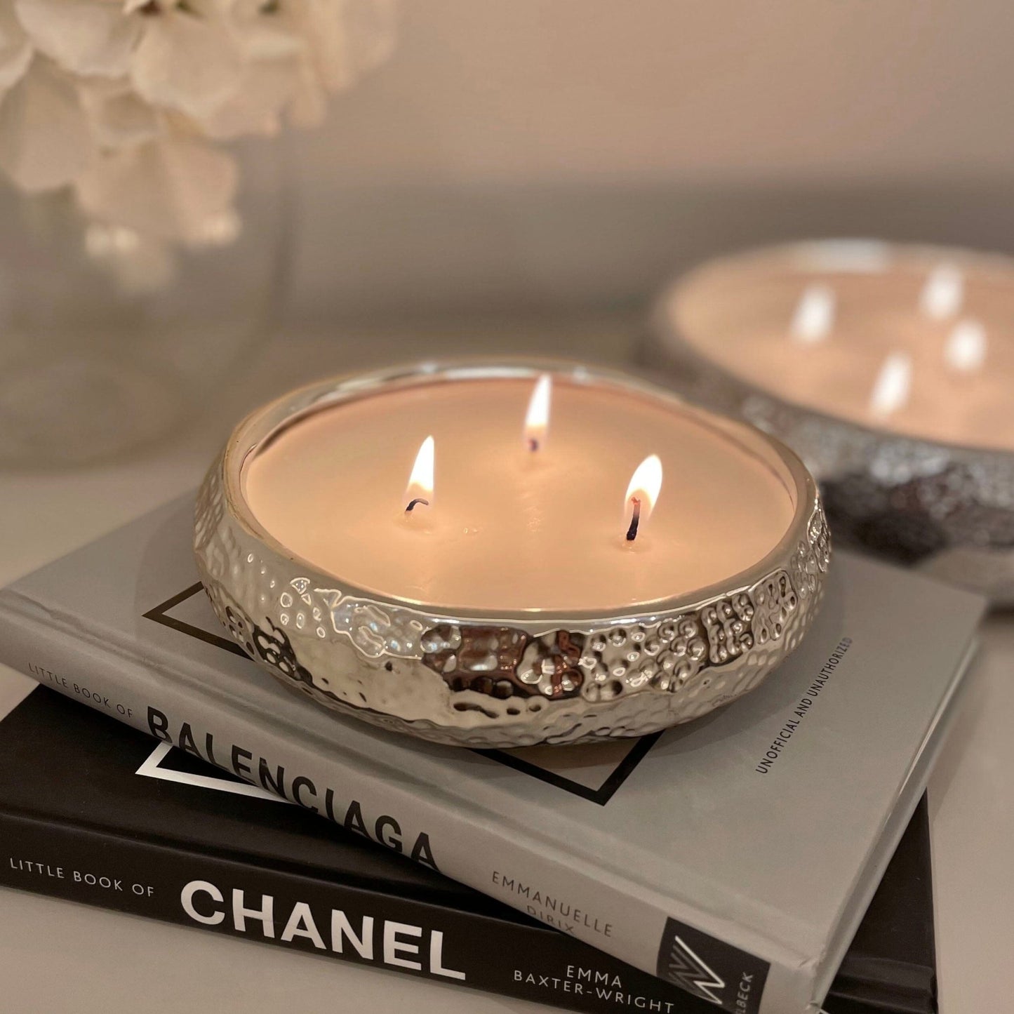 Aeolian 3 Wick Silver Scented Candle - Rosey's Creations