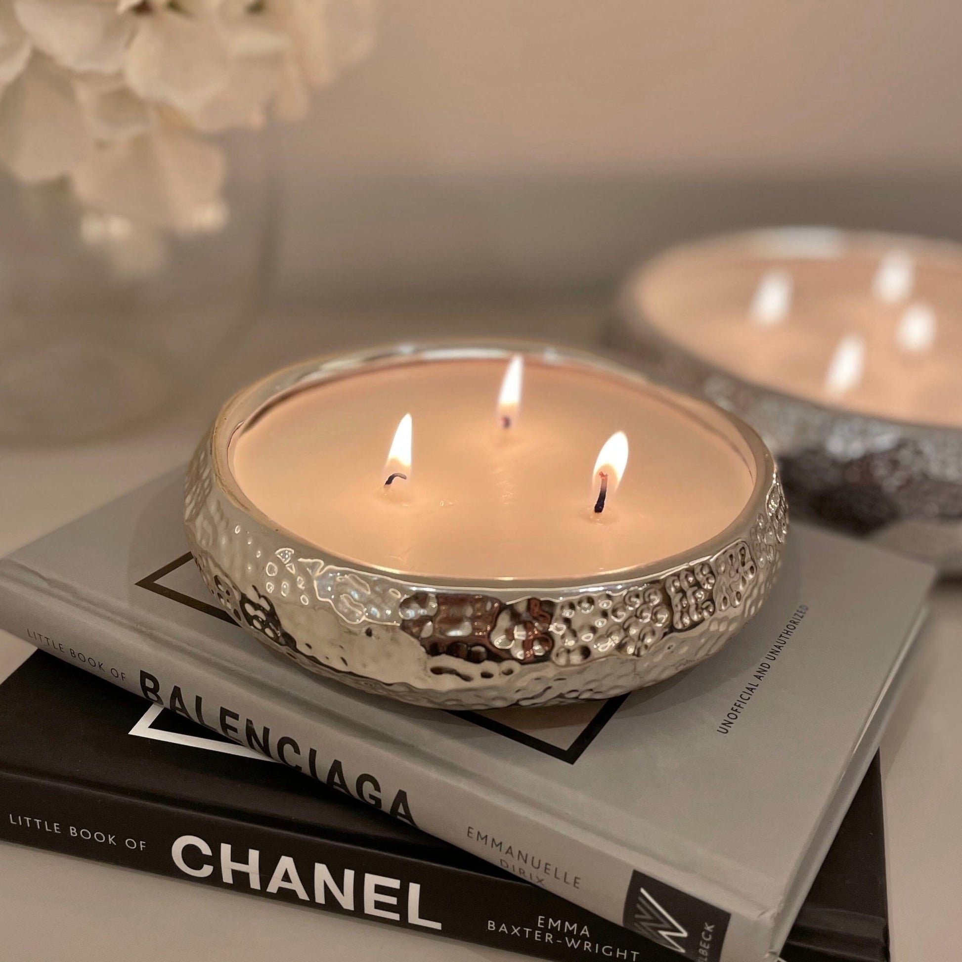 Aeolian 3 Wick Silver Scented Candle - Rosey's Creations