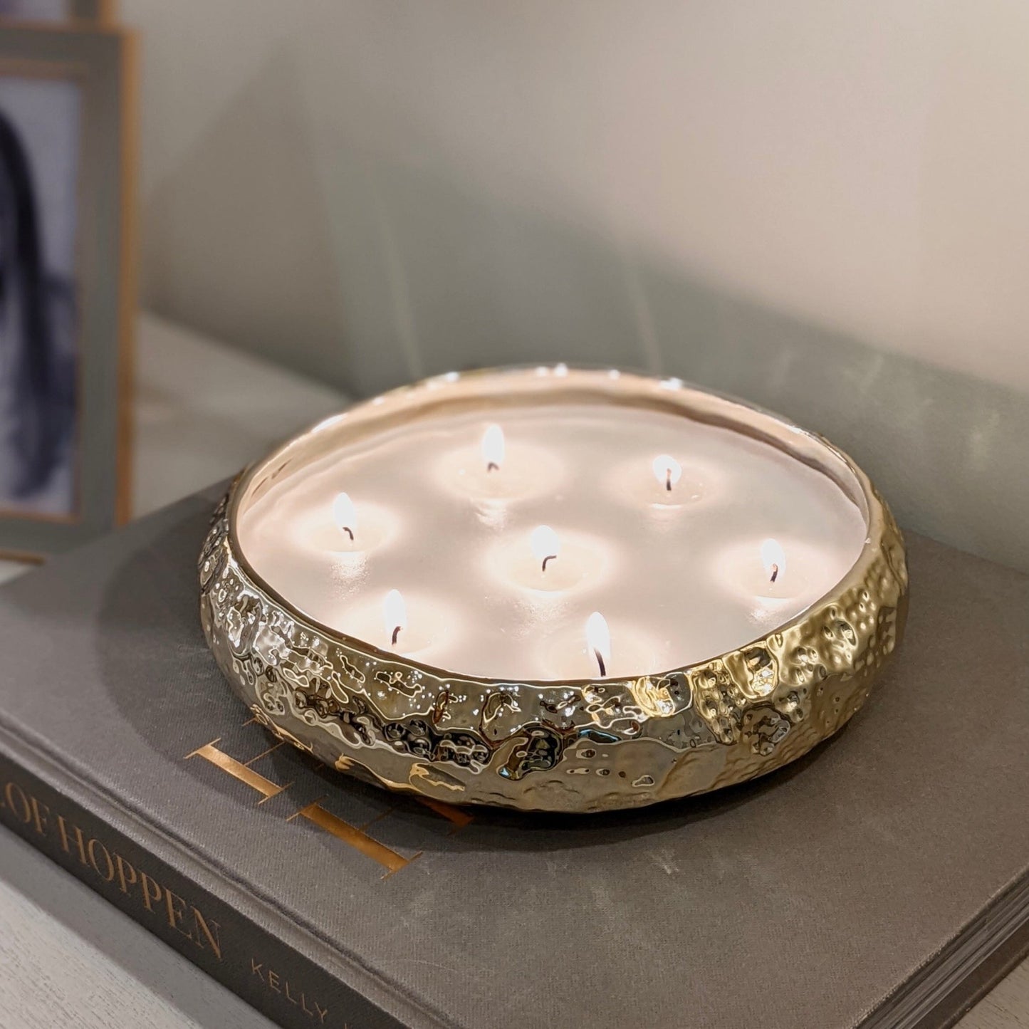 Aeolian 7 Wick Gold Scented Candle - Rosey's Creations
