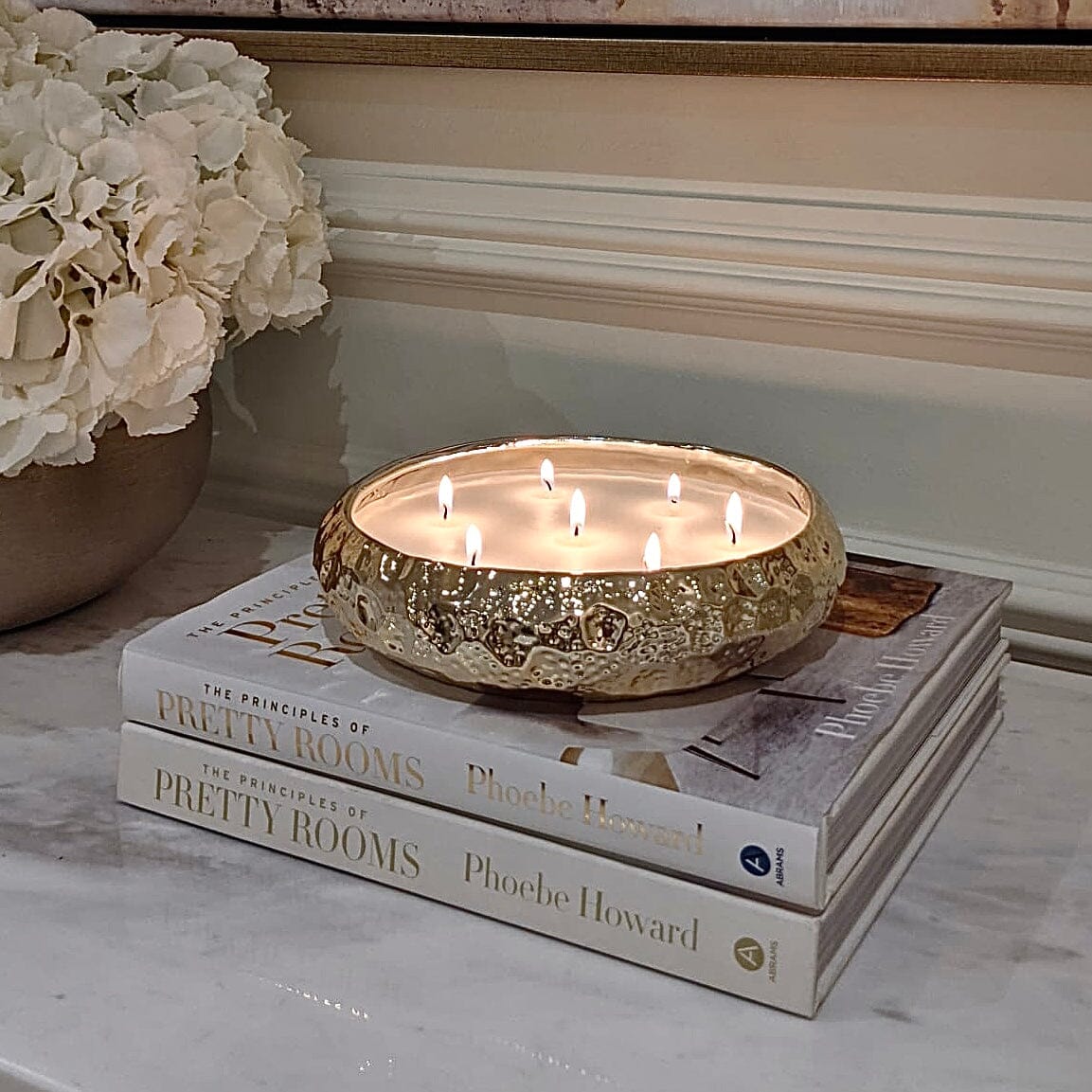 Aeolian 7 Wick Gold Scented Candle - Rosey's Creations