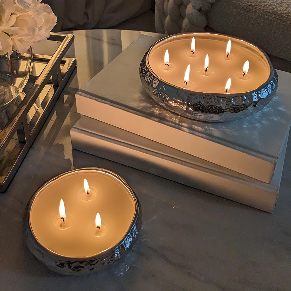 Aeolian 7 Wick Silver Scented Candle - Rosey's Creations