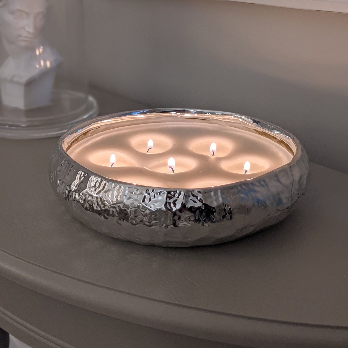 Aeolian 7 Wick Silver Scented Candle - Rosey's Creations