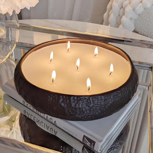 Aeolian 7 Wick Black Scented Candle Rowen Homes