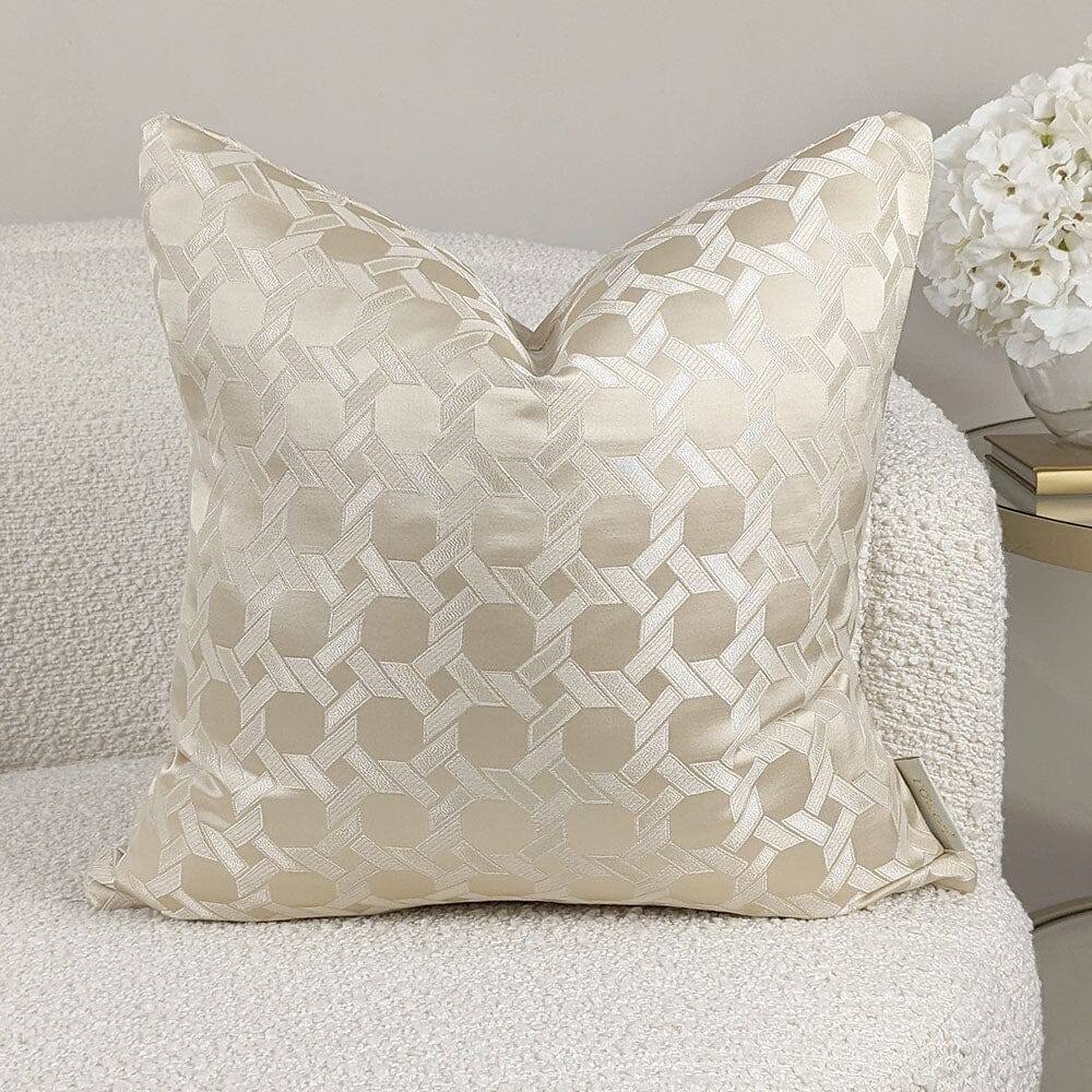Aylin Gold Geometric Print Cushion - 45x45cm - Rosey's Creations