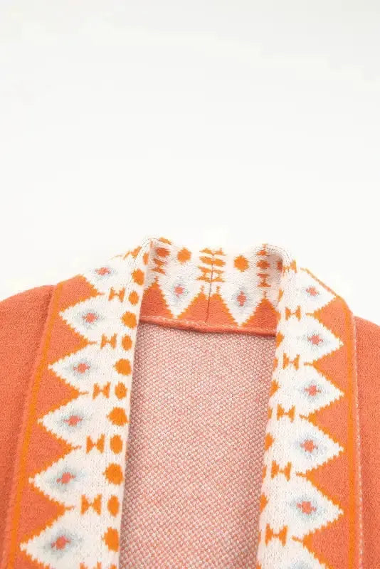 Aztec Open Front Knitted Cardigan Fashionfitz