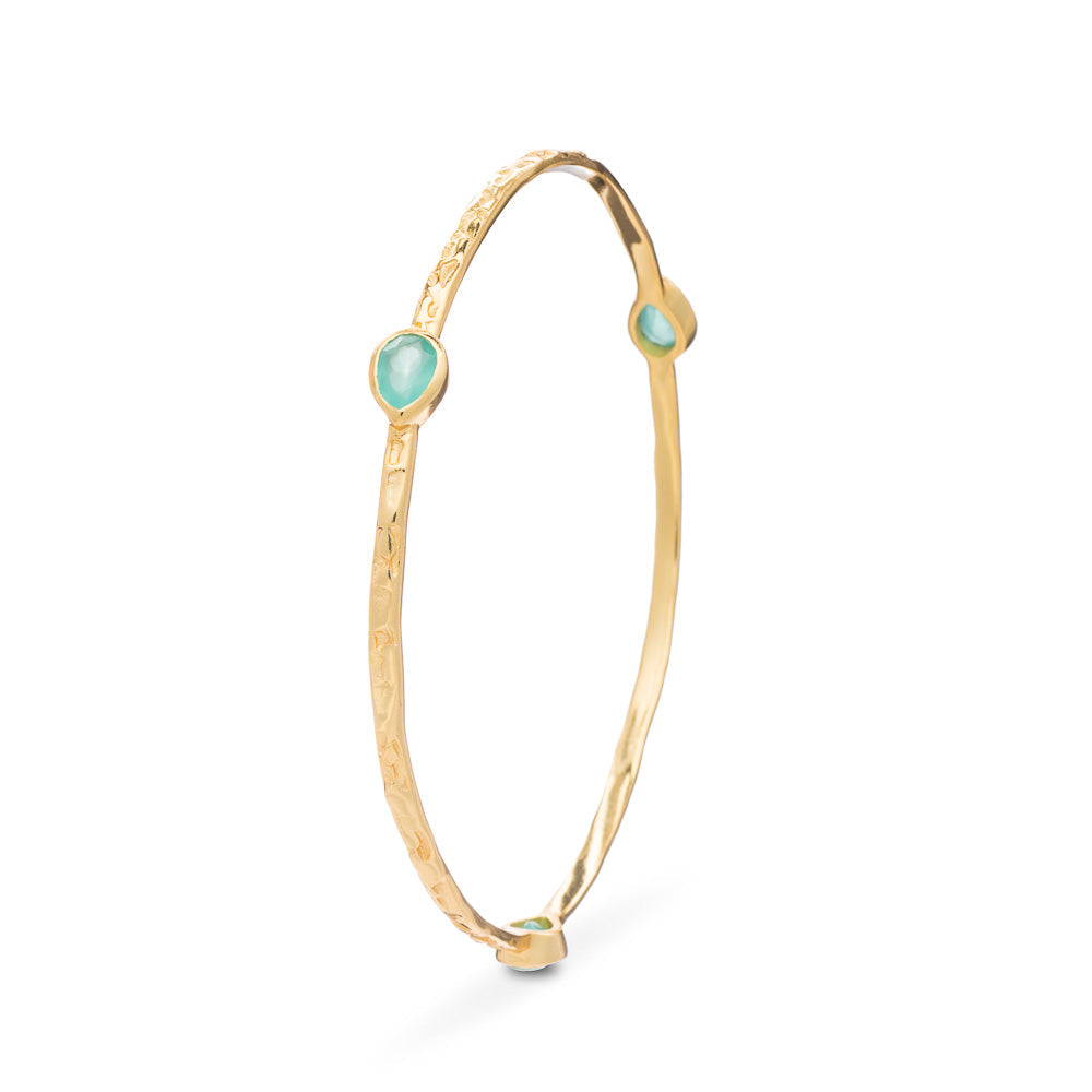 Simi Three Stone Stacking Bangle Pariba Onyx Azuni London
