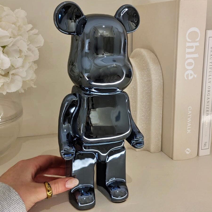 Black Pearlescent Standing Bear Ornament - Rosey's Creations