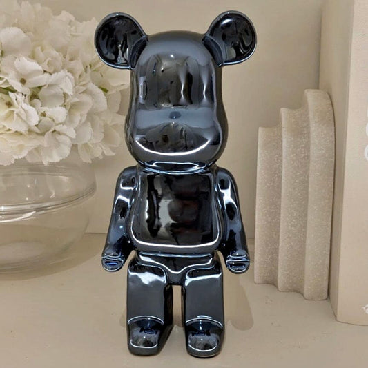 Black Pearlescent Standing Bear Ornament - Rosey's Creations