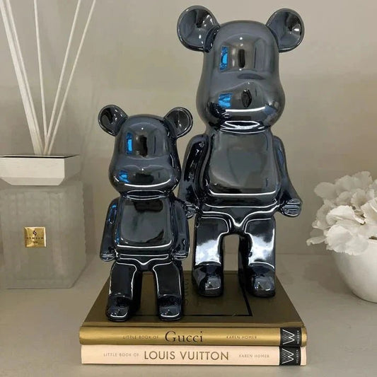 Black Pearlescent Standing Bear Ornament - Set of 2 - Rosey's Creations