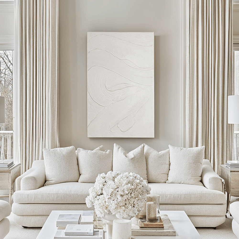 Boston Cream Textured Abstract Canvas Wall Art - Rosey's Creations