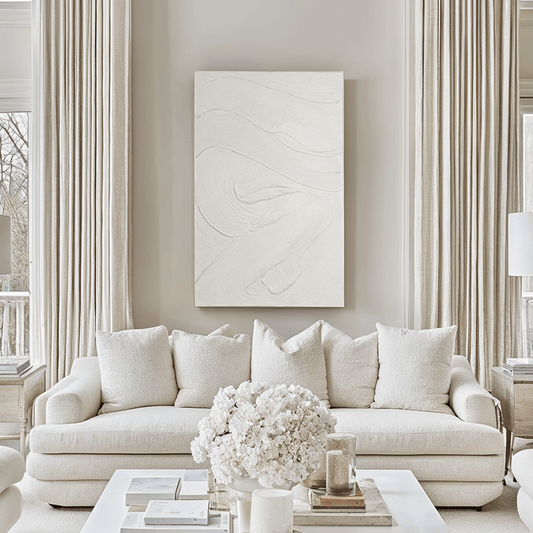 Boston Cream Textured Abstract Canvas Wall Art - Rosey's Creations