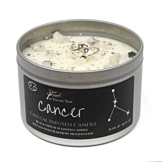 Cancer - Crystal & Jewellery Scented Zodiac Candle - Rosey's Creations