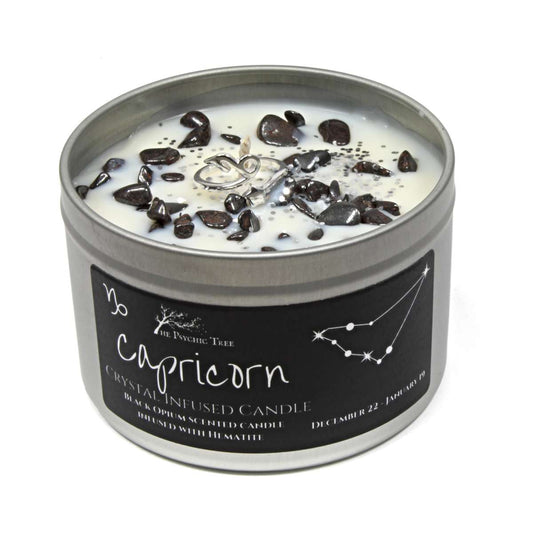 Capricorn - Crystal & Jewellery Scented Zodiac Candle - Rosey's Creations