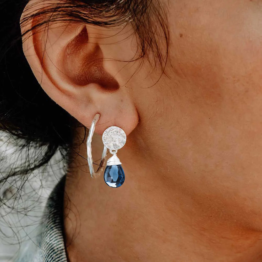 Classic Athena Drop Earrings: Silver Iolite Azuni London