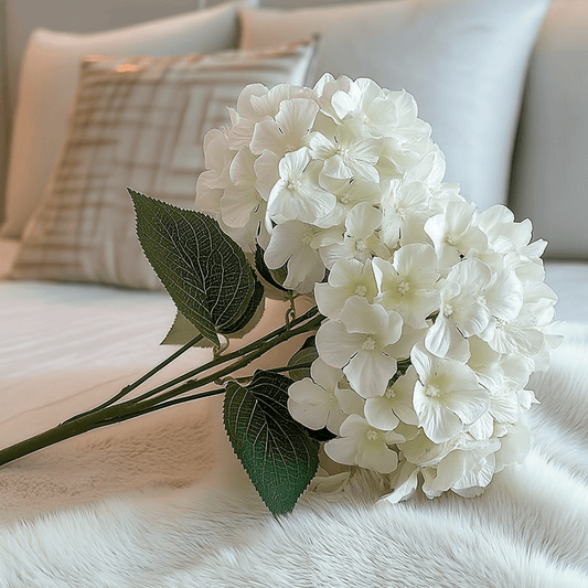 Cream Hydrangea Faux Floral Bunch.