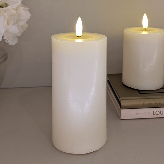 Cream Realistic LED Candle - 15cm.