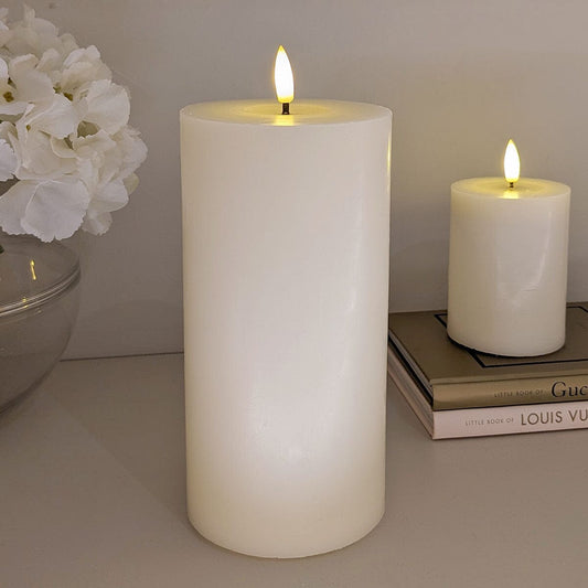 Cream Realistic LED Candle - 20cm.