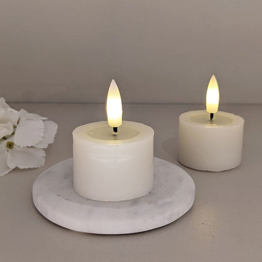 Cream Realistic LED Tealights - Set of 2.