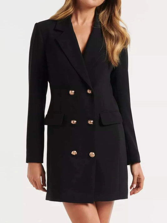 Double-Breasted Long Sleeve Blazer Dress.