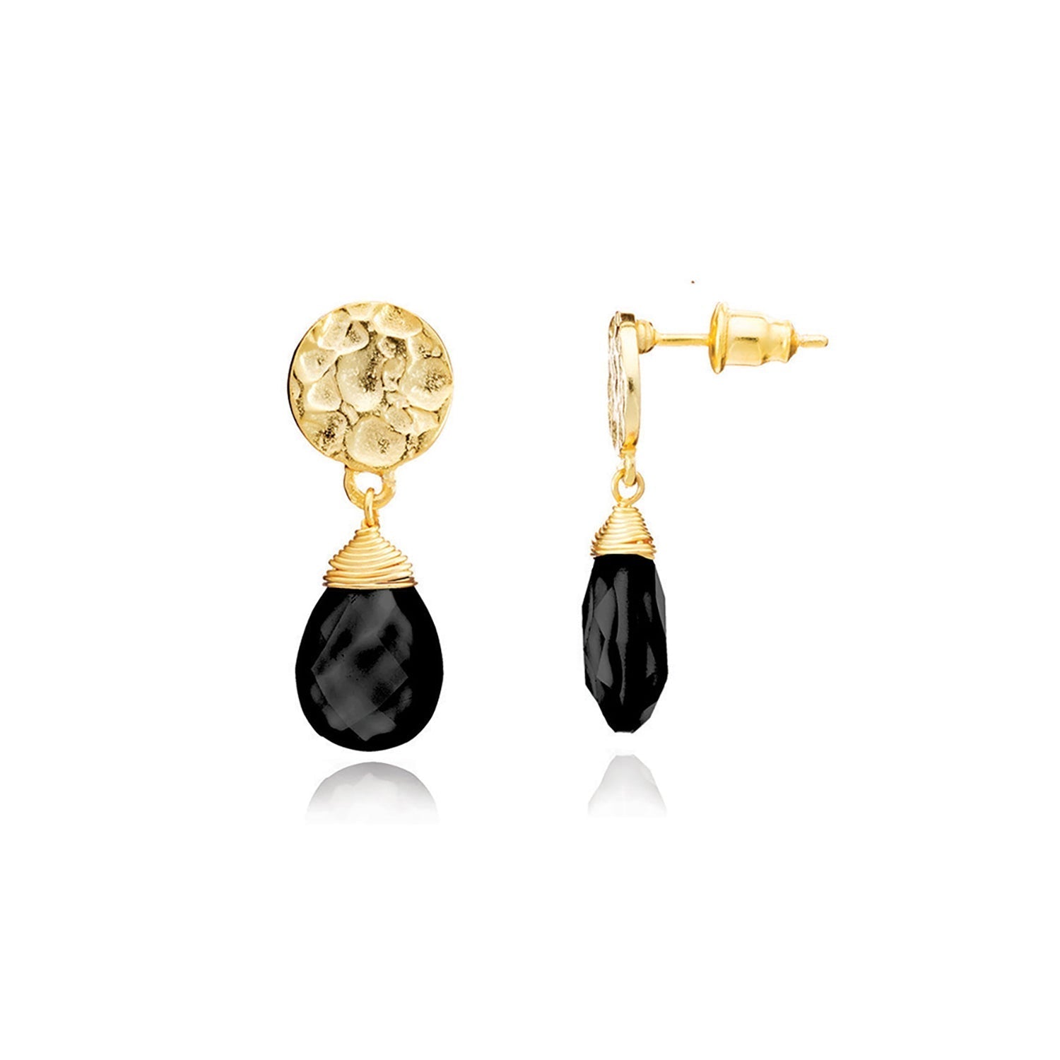 Classic Athena Drop Earrings: Black Onyx Azuni London