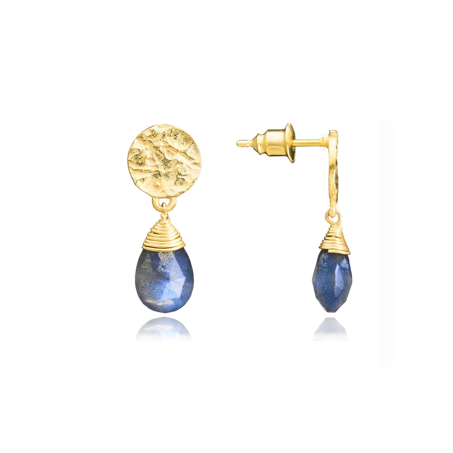 Classic Athena Drop Earrings: Labradorite Azuni London