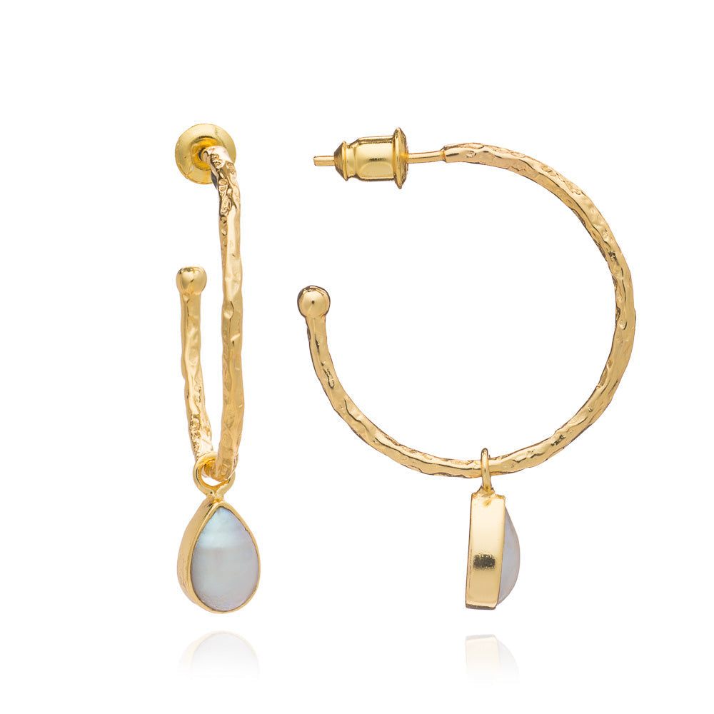 Hydra Gold and Pearl Hoops Azuni London