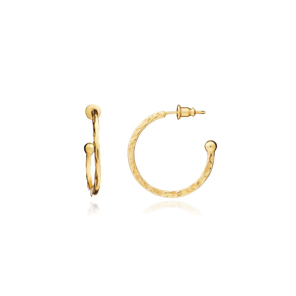 Lydia Textured Gold Hoops Azuni London
