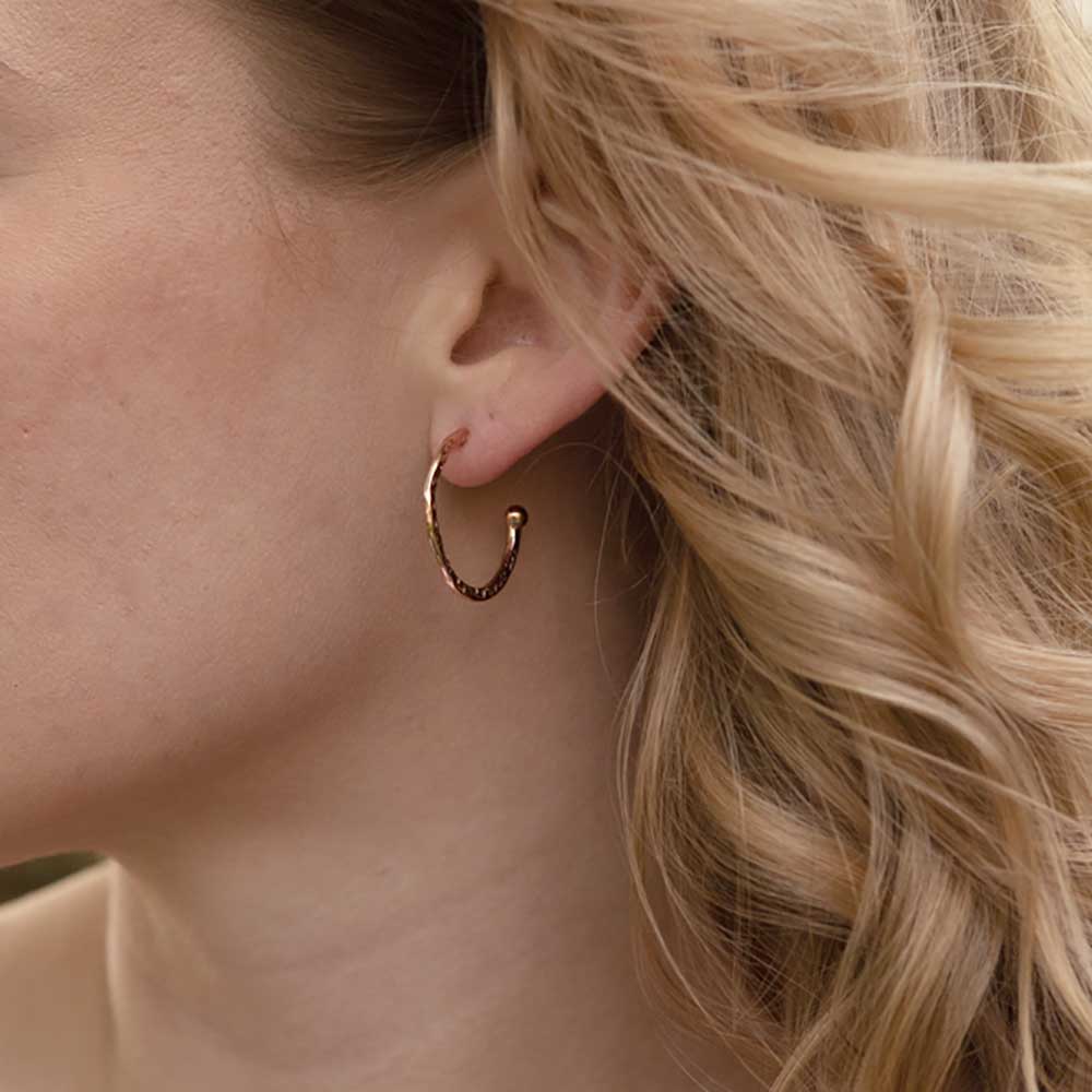 Lydia Textured Gold Hoops Azuni London