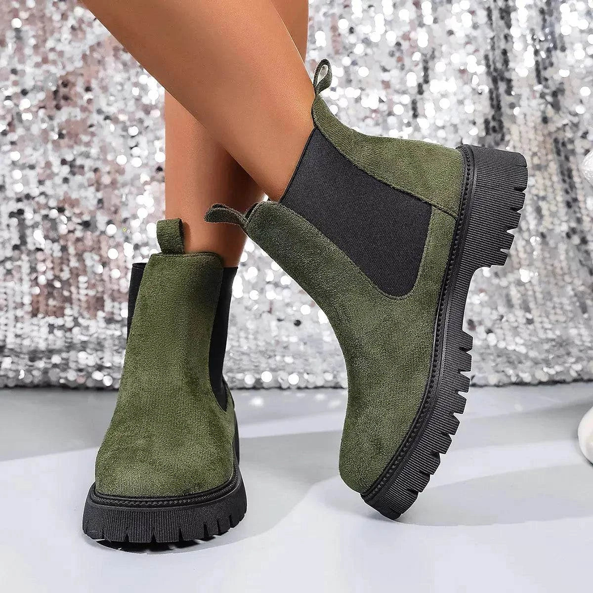 Elastic Side Panels Ankle Boots - Rosey's Creations