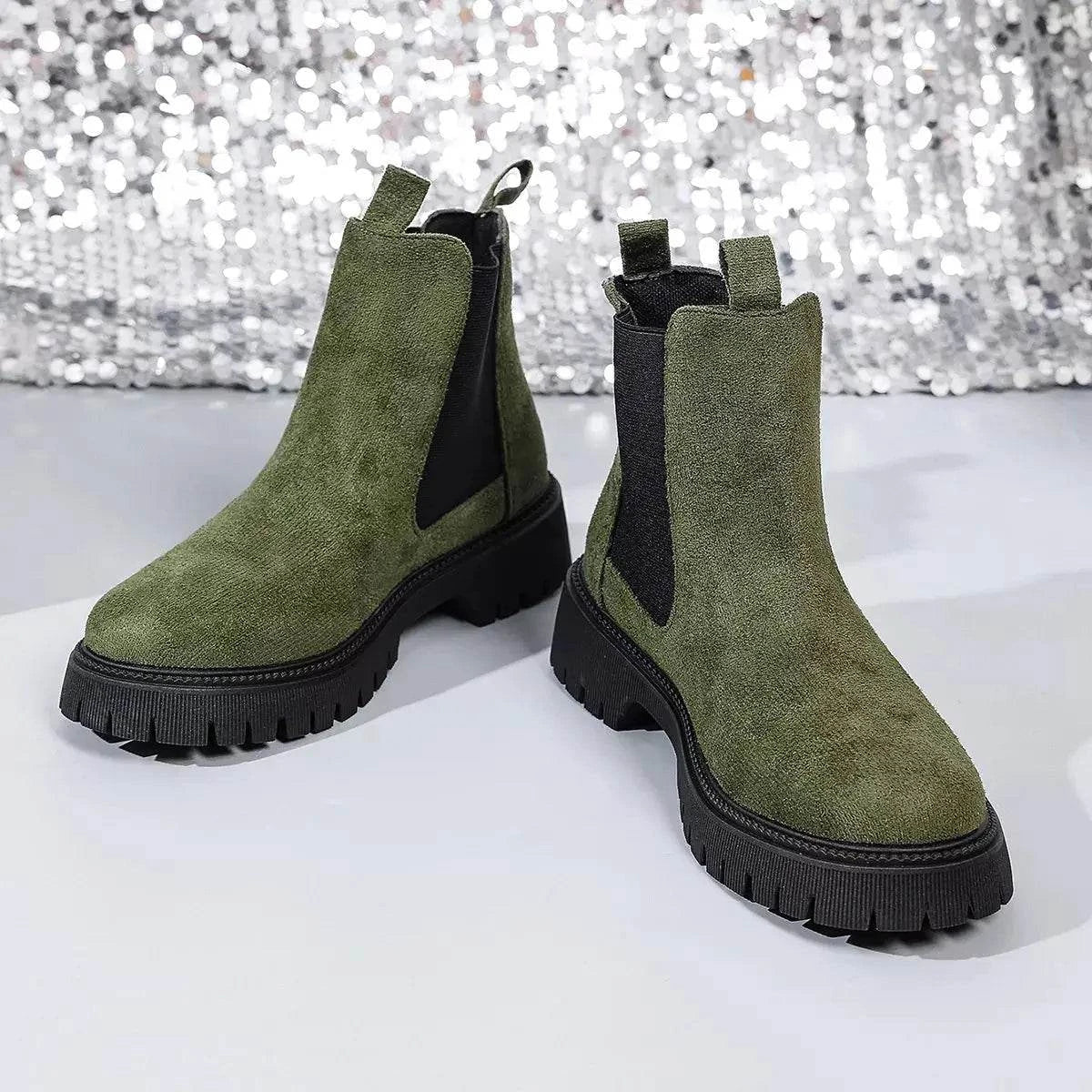 Elastic Side Panels Ankle Boots - Rosey's Creations