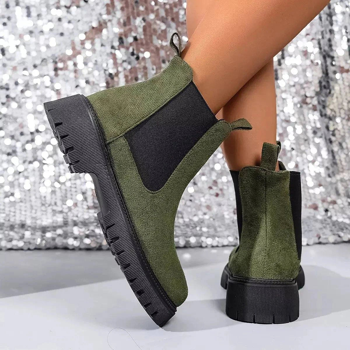 Elastic Side Panels Ankle Boots - Rosey's Creations
